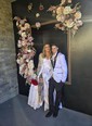 Ball Gown/Princess V-neck Satin Sweep Train Wedding Dresses With Split Front