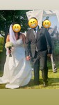 Ball Gown/Princess V-neck Satin Sweep Train Wedding Dresses With Split Front