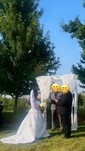 Ball Gown/Princess V-neck Satin Sweep Train Wedding Dresses With Split Front