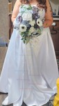 Ball Gown/Princess V-neck Satin Sweep Train Wedding Dresses With Split Front