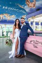 Ball Gown/Princess V-neck Satin Sweep Train Wedding Dresses With Split Front