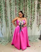 Ball Gown/Princess V-neck Satin Sweep Train Wedding Dresses With Split Front