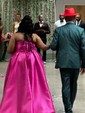Ball Gown/Princess V-neck Satin Sweep Train Wedding Dresses With Split Front
