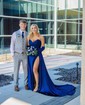 Sheath/Column Satin Strapless Prom Dresses With Ruched