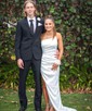 Sheath/Column Strapless Satin Prom Dresses With Ruched