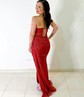 Sheath/Column Cowl Neck Floor-length Glitter Prom Dresses With Ruched