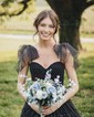 Ball Gown Sweetheart Tulle Ruffle Prom Dresses With Ruched