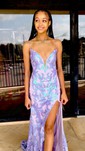 Mermaid V-neck Sparkly Sequin Prom Dresses