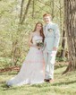 Ball Gown Strapless Tulle Tiered Prom Dresses With Appliques