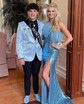 Sheath/Column Strapless Sparkly Sequin Prom Dresses With Feather