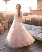 Ball Gown Sweetheart Tulle Ruffle Prom Dresses With Ruched