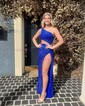 Sheath/Column One Shoulder Sparkly Sequin Cut Out Prom Dresses
