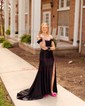Mermaid Off-the-shoulder Satin Corset Prom Dresses With Ruched