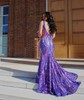 Mermaid V-neck Backless Sparkly Sequin Prom Dresses