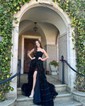 Ball Gown Strapless Tulle Tiered Prom Dresses With Appliques
