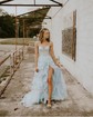 Ball Gown Sweetheart Tulle Tiered Prom Dresses With Appliques