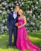 Burgundy Mermaid Strapless Sparkly Sequin Prom Dresses