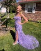 Mermaid Sweetheart Tulle 3D Floral Prom Dresses With Long Sleeves