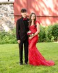Mermaid Sweetheart Sequined 3D Floral Prom Dresses With Appliques