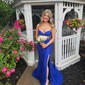 Sheath/Column Strapless Tulle Corset Prom Dresses With Appliques