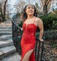 Sheath/Column V-neck Sparkly Sequin Prom Dresses