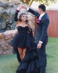 Princess Sweetheart Lace Tulle Long Sleeves Tiered Prom Dresses