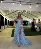 Ball Gown Off-the-shoulder Tulle Tiered Prom Dresses With Appliques