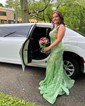 Mermaid V-neck Backless Sparkly Sequin Prom Dresses