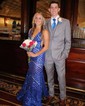 Mermaid V-neck Backless Sparkly Sequin Prom Dresses