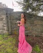 Mermaid Strapless Tulle Prom Dresses With Appliques