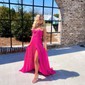A-line Strapless Chiffon Pleated Cut Out Prom Dresses