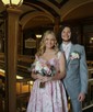 Ball Gown Strapless Satin Floral Prom Dresses With Ruched