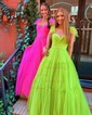 Ball Gown Sweetheart Tulle Prom Dresses With Ruched