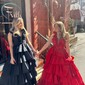 Ball Gown Halter Taffeta Backless Ruffle Tiered Prom Dresses