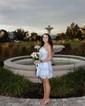 Corset Dark Navy Skater One Shoulder Tiered Homecoming Dresses