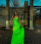 Mermaid V-neck Jersey Backless Beaded Prom Dresses