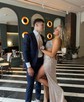 Sheath/Column Strapless Sparkly Sequin Prom Dresses With Beading