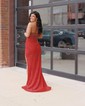 Sheath/Column Strapless Sparkly Sequin Prom Dresses With Beading
