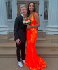 Mermaid V-neck Backless Sparkly Sequin Prom Dresses