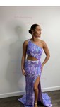 Sheath/Column One Shoulder Cut Out Sparkly Sequin Prom Dresses
