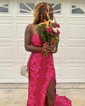 Mermaid Sweetheart Sparkly Sequin Prom Dresses With Appliques