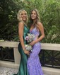 Mermaid V-neck Sparkly Sequin Prom Dresses