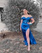 Sheath/Column Sweetheart Satin Floor-length Corset Prom Dresses