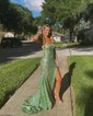 Sheath/Column Strapless Sparkly Sequin Prom Dresses