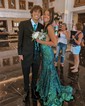 Sparkly Trumpet/Mermaid Sequin V-neck Prom Dresses