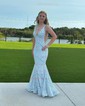 Sparkly Trumpet/Mermaid Sequin V-neck Prom Dresses
