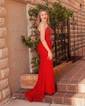 Sheath/Column Strapless Sparkly Sequin Prom Dresses With Beading