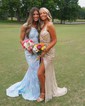 Mermaid One Shoulder Sparkly Sequin Prom Dresses With Appliques