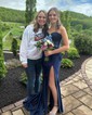 Mermaid Strapless Satin Cut Out Prom Dresses With Ruched