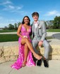Sheath/Column V-neck Backless Sparkly Sequin Prom Dresses